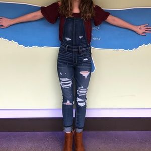 american eagle jegging overalls